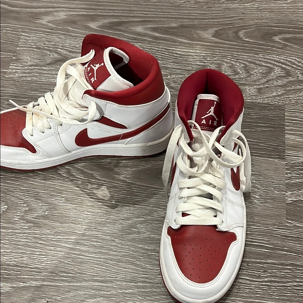 Nike Air High-Top Sneakers Red and White